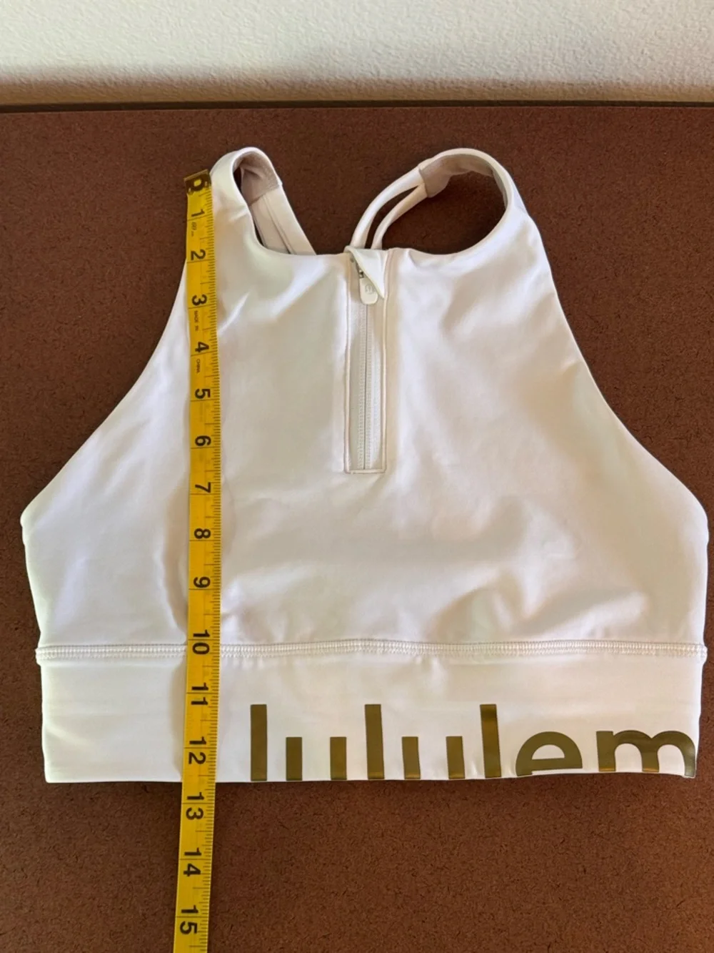 Lululemon Energy High-Neck Longline Sports Bra Special Edition White Spell Out